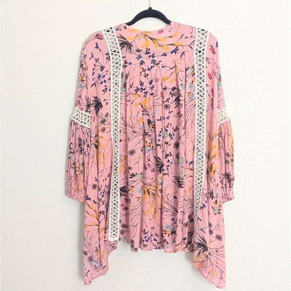 Chicwish Boho Floral Crochet V-Neck Pink Tunic S/M Romantic - Picture 5 of 9